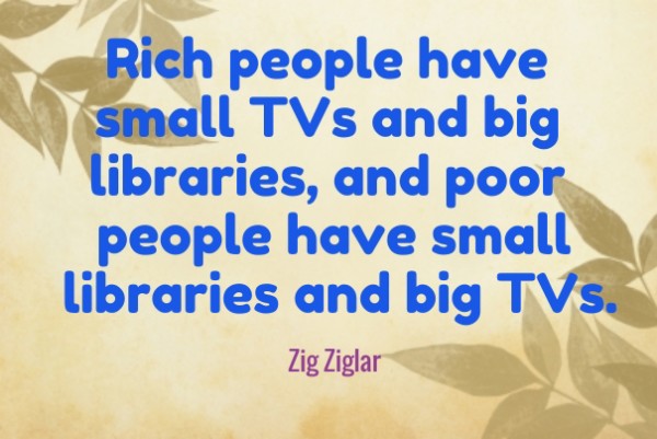 Rich people have small TVs and big libraries
